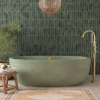 Native Trails 66" NativeStone Concrete Avalon Freestanding Bathtub, Sage, NST6636-G