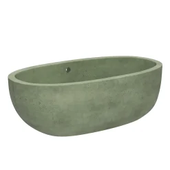 Native Trails 66" NativeStone Concrete Avalon Freestanding Bathtub, Sage, NST6636-G