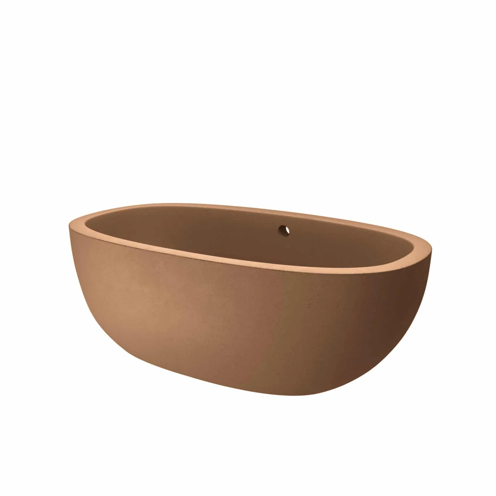 Native Trails 62" NativeStone Concrete Avalon Freestanding Bathtub, Terracotta, NST6236-T