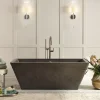 Native Trails 66" NativeStone Concrete Mendocino Bathtub, Slate, NST6634-S