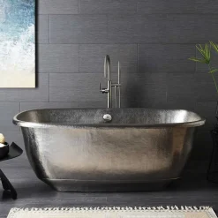 Native Trails 66" Nickel Santorini Bathtub, Brushed Nickel, CPS945