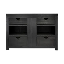 Native Trails 48" Rustic Freestanding Vanity Base in Noir, Reclaimed Oak Wood, Vintner's Collection, VNW488