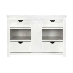 Native Trails 48" Rustic Freestanding Vanity Base in Blanc, Reclaimed Oak Wood, Vintner's Collection, VNW480