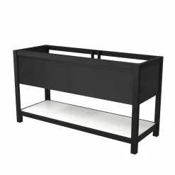 Native Trails 60" Solace Freestanding Reclaimed Wood Vanity Base in Midnight Oak with Pearl Shelf, VNO608-P
