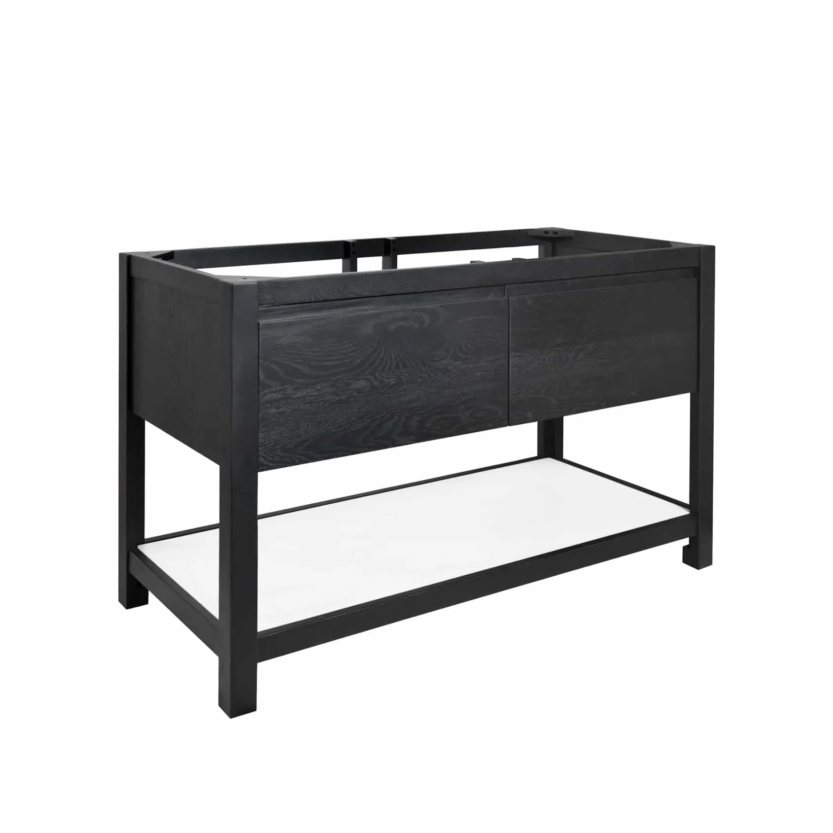Native Trails 48" Solace Freestanding Vanity Base in Midnight Oak with Pearl Shelf, VNO488-P