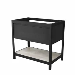 Native Trails 36" Solace Freestanding Vanity Base, Midnight Oak, Ash Shelf, VNO368-A