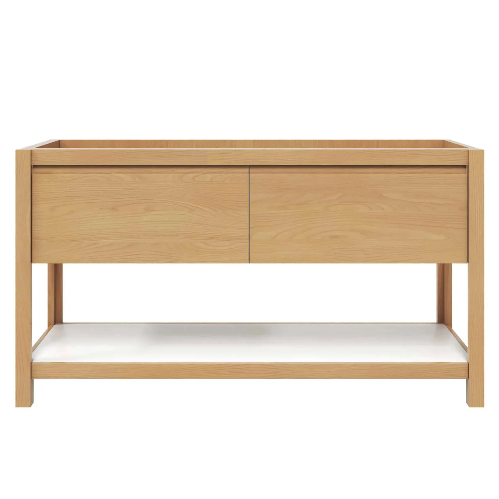 Native Trails 60" Solace Freestanding Reclaimed Wood Vanity Base in Sunrise Oak with Pearl Shelf, VNO601-P