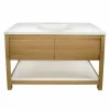Native Trails 48" Solace Vanity Base in Sunrise Oak with Palomar Vanity Top and Sink, Pearl, VNO481-P-NSVNT48-P