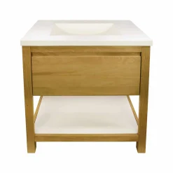 Native Trails 30" Solace Vanity Base in Sunrise Oak with Palomar Vanity Top and Sink, Pearl, VNO301-P-NSVNT30-P