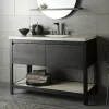 Native Trails 48" Solace Vanity Base in Midnight Oak with Palomar Vanity Top and Sink, Ash, VNO488-A-NSVNT48-A