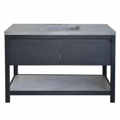 Native Trails 48" Solace Vanity Base in Midnight Oak with Palomar Vanity Top and Sink, Ash, VNO488-A-NSVNT48-A