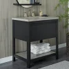Native Trails 30" Solace Vanity Base in Midnight Oak with Palomar Vanity Top and Sink, Ash, VNO308-A-NSVNT30-A