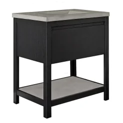 Native Trails 30" Solace Vanity Base in Midnight Oak with Palomar Vanity Top and Sink, Ash, VNO308-A-NSVNT30-A