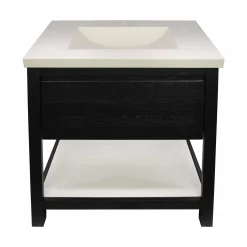 Native Trails 30" Solace Vanity Base in Midnight Oak with Palomar Vanity Top and Sink, Pearl, VNO308-P-NSVNT30-P