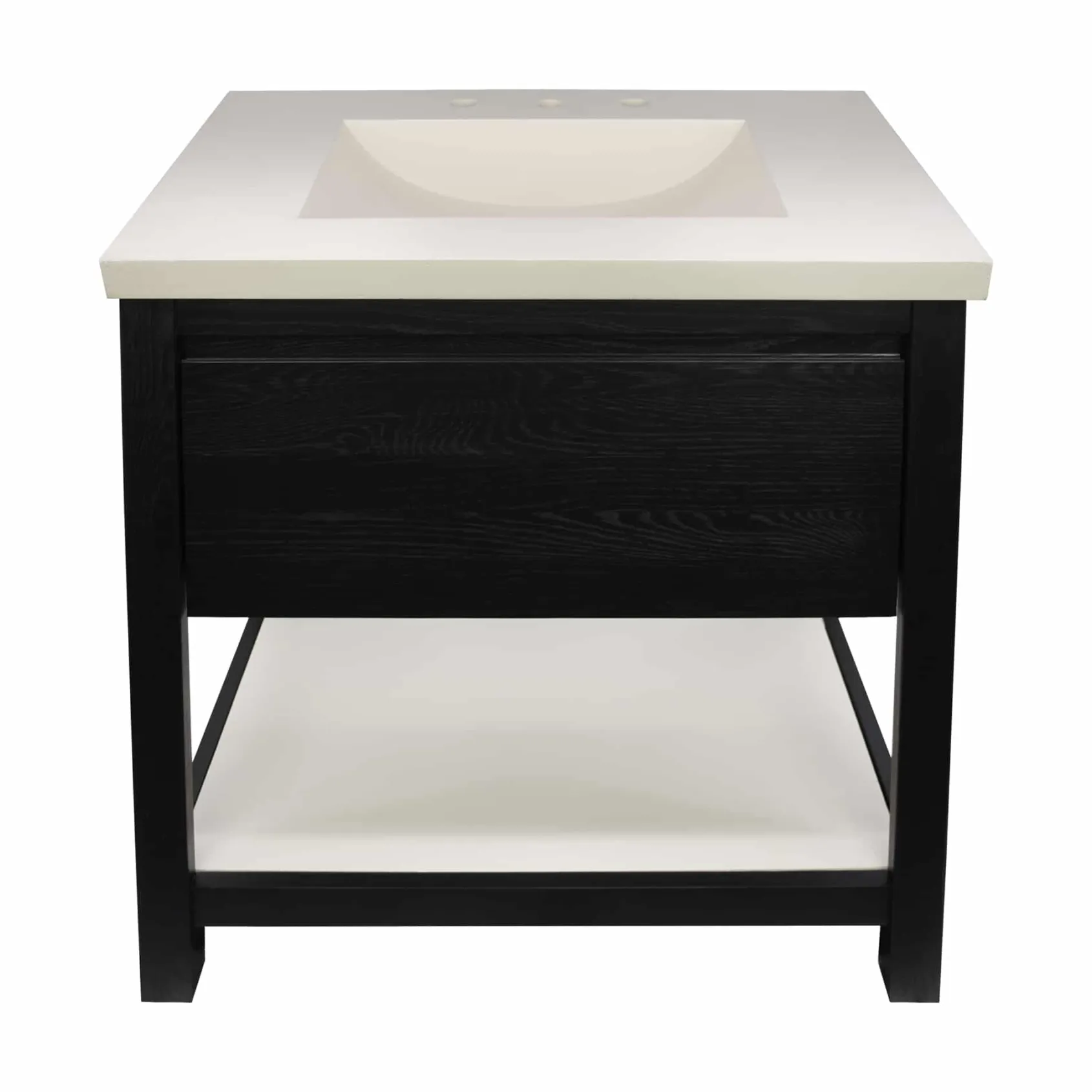 Native Trails 30" Solace Vanity Base in Midnight Oak with Palomar Vanity Top and Sink, Pearl, VNO308-P-NSVNT30-P