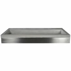 Native Trails 48" Zaca Rectangle Vanity Base with NativeStone Trough Sink in Ash, VNS48S-NSL4819-A