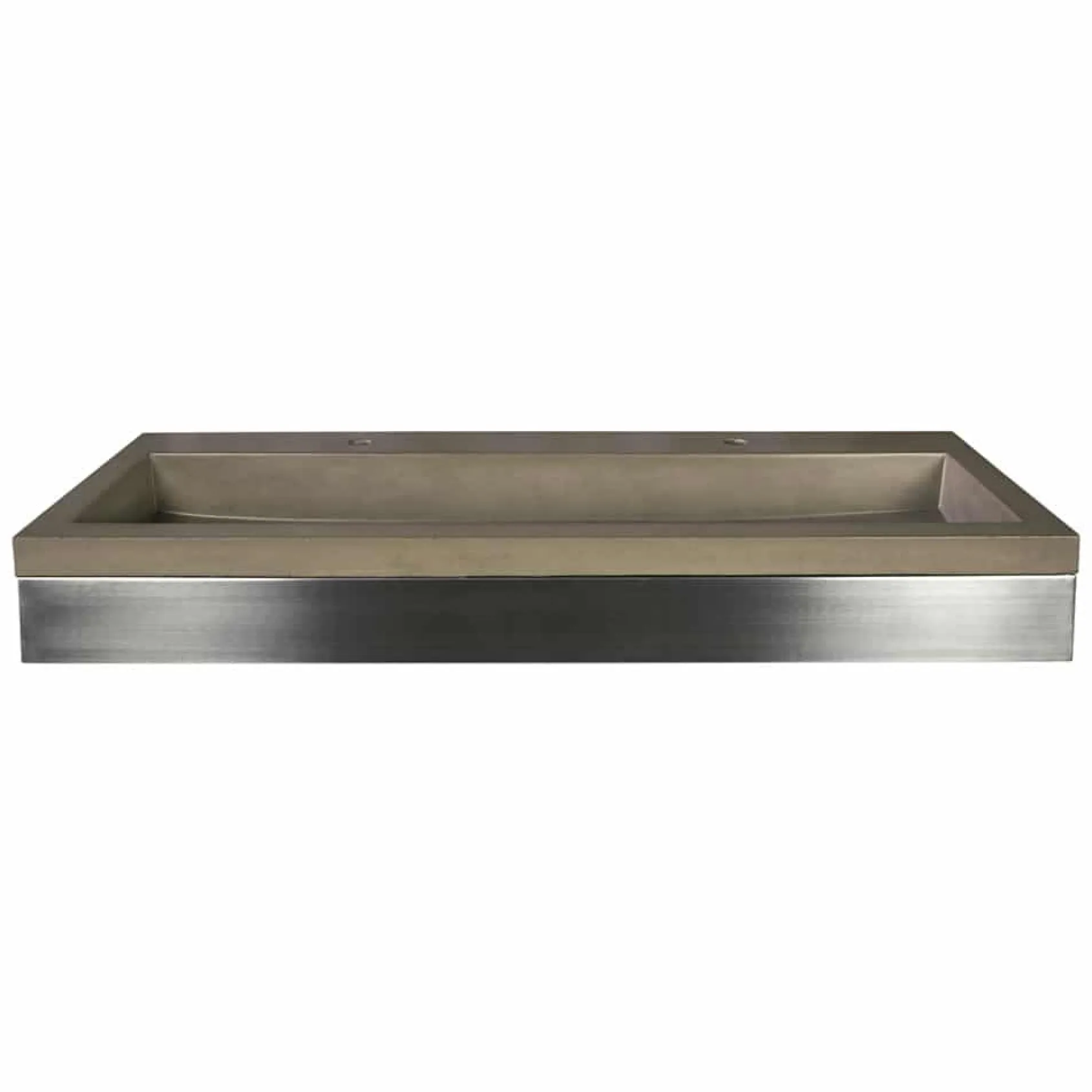 Native Trails 48" Zaca Rectangle Vanity Base with NativeStone Trough Sink in Earth, VNS48S-NSL4819-E