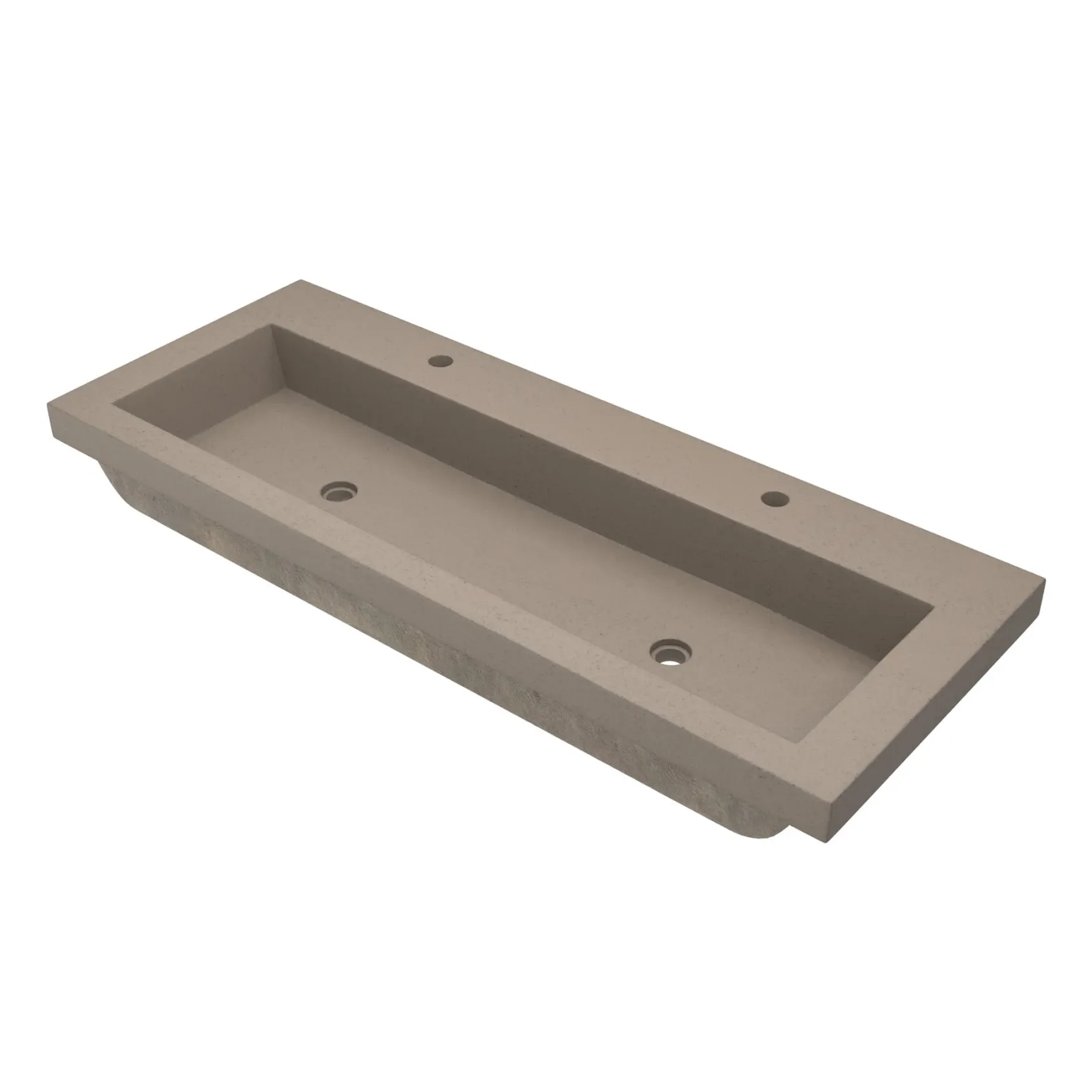 Native Trails 48" Zaca Rectangle Vanity Base with NativeStone Trough Sink in Earth, VNS48S-NSL4819-E