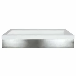 Native Trails 36" Zaca Vanity Base with NativeStone Trough Sink in Pearl, VNS36S-NSL3619-P