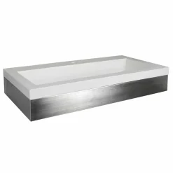 Native Trails 36" Zaca Vanity Base with NativeStone Trough Sink in Pearl, VNS36S-NSL3619-P