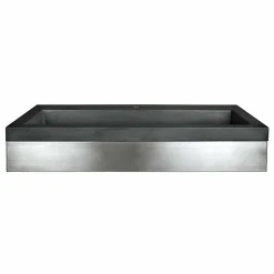 Native Trails 36" Zaca Vanity Base with NativeStone Trough Sink in Slate, VNS36S-NSL3619-S