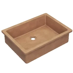 Native Trails Anacapa 21" x 15.5" Rectangle Undermount NativeStone Concrete ADA Bathroom Sink, Terracotta, NSL2116-T