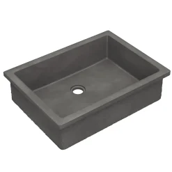 Native Trails Anacapa 21" x 15.5" Rectangle Undermount NativeStone Concrete ADA Bathroom Sink, Slate, NSL2116-S