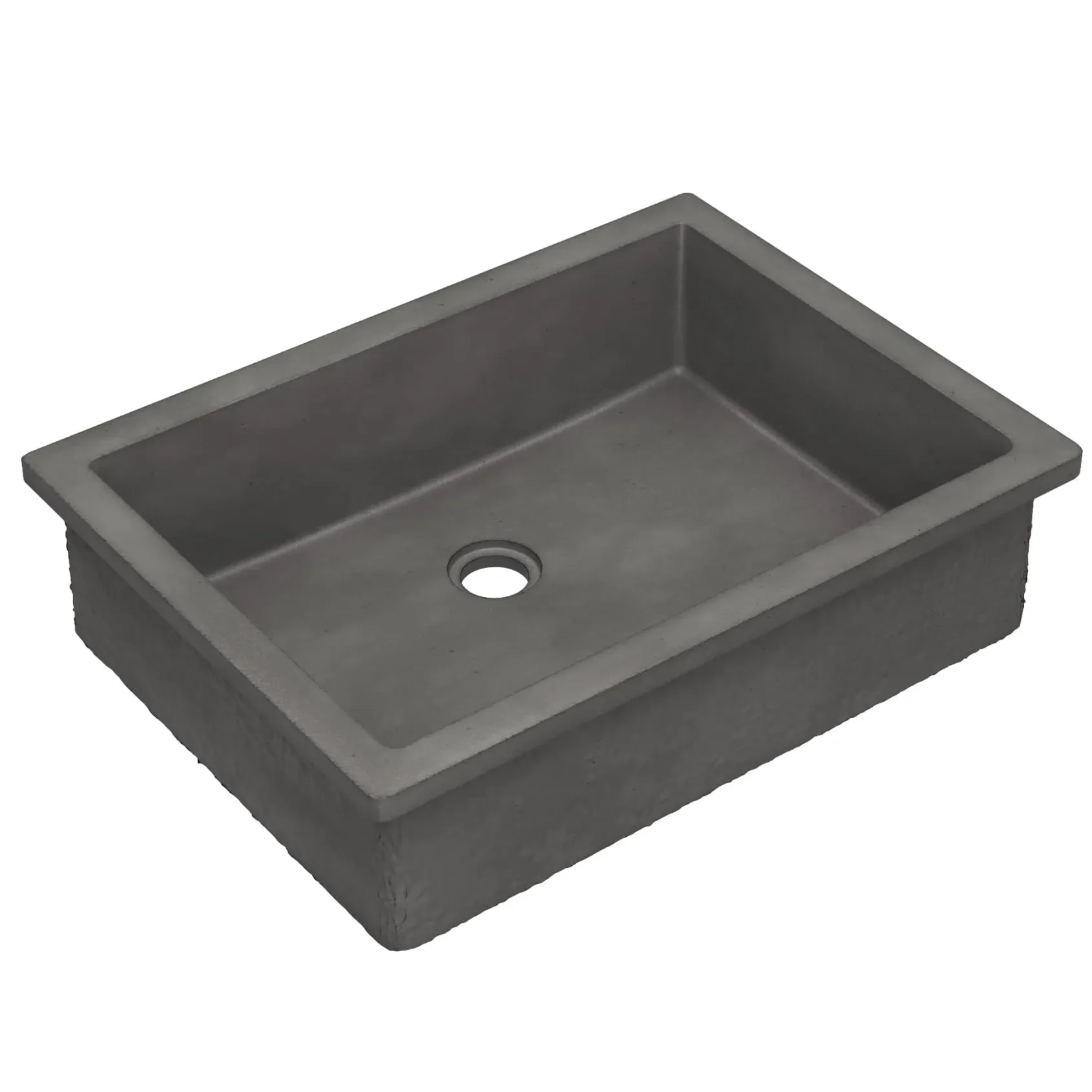 Native Trails Anacapa 21" x 15.5" Rectangle Undermount NativeStone Concrete ADA Bathroom Sink, Slate, NSL2116-S