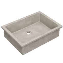Native Trails Anacapa 21" x 15.5" Rectangle Undermount NativeStone Concrete ADA Bathroom Sink, Ash, NSL2116-A