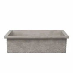 Native Trails Anacapa 21" x 15.5" Rectangle Undermount NativeStone Concrete ADA Bathroom Sink, Ash, NSL2116-A