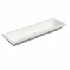 Native Trails Arcata 49" x 15" Rectangle Undermount NativeStone Concrete Bathroom Sink, Pearl, NSL4915-P