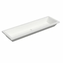Native Trails Arcata 49" x 15" Rectangle Undermount NativeStone Concrete Bathroom Sink, Pearl, NSL4915-P