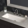 Native Trails Arcata 31" x 15" Rectangle Undermount NativeStone Concrete Bathroom Sink, Pearl, NSL3115-P