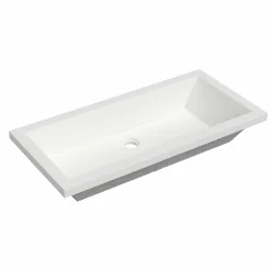 Native Trails Arcata 31" x 15" Rectangle Undermount NativeStone Concrete Bathroom Sink, Pearl, NSL3115-P
