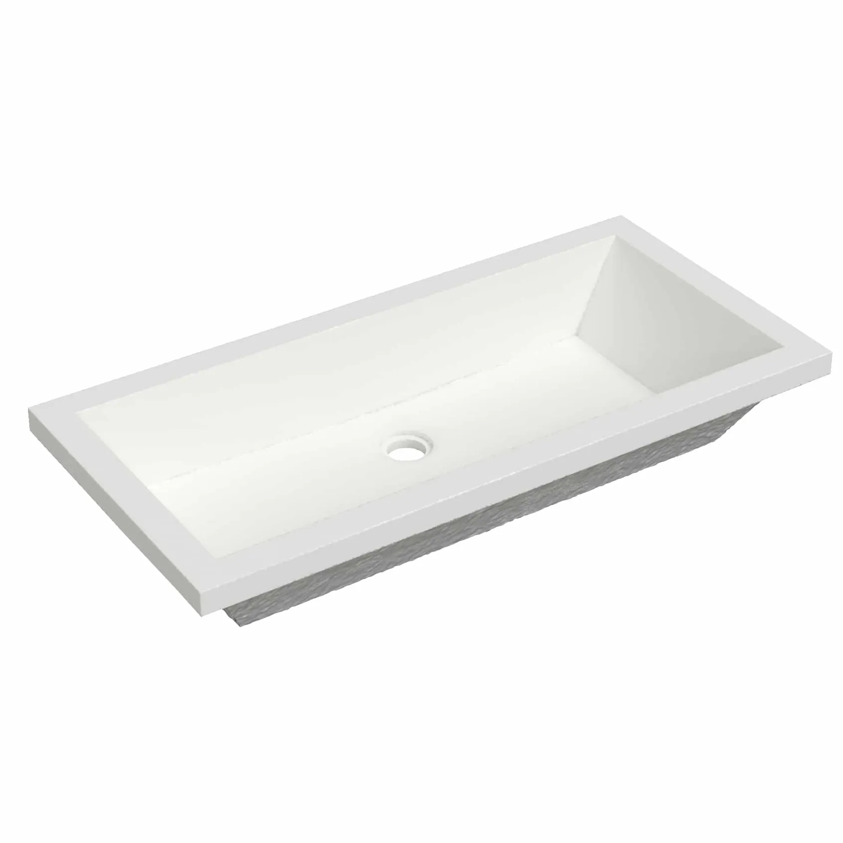 Native Trails Arcata 31" x 15" Rectangle Undermount NativeStone Concrete Bathroom Sink, Pearl, NSL3115-P