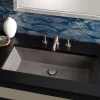 Native Trails Arcata 31" x 15" Rectangle Undermount NativeStone Concrete Bathroom Sink, Slate, NSL3115-S