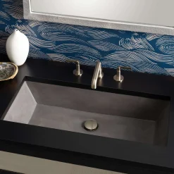 Native Trails Arcata 31" x 15" Rectangle Undermount NativeStone Concrete Bathroom Sink, Slate, NSL3115-S