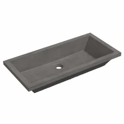 Native Trails Arcata 31" x 15" Rectangle Undermount NativeStone Concrete Bathroom Sink, Slate, NSL3115-S