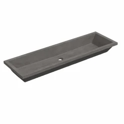 Native Trails Arcata 49" x 15" Rectangle Undermount NativeStone Concrete Bathroom Sink, Slate, NSL4915-S