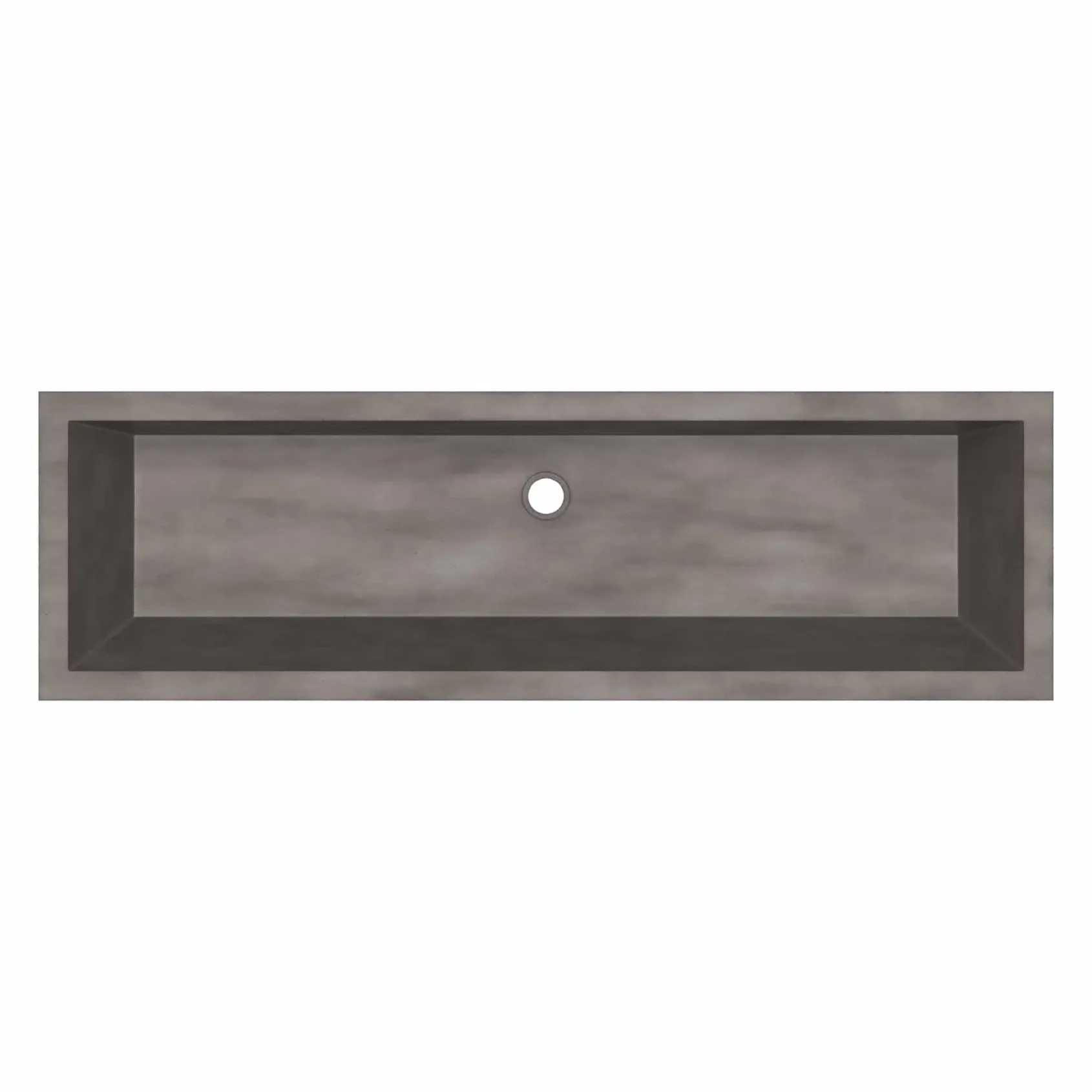Native Trails Arcata 49" x 15" Rectangle Undermount NativeStone Concrete Bathroom Sink, Slate, NSL4915-S