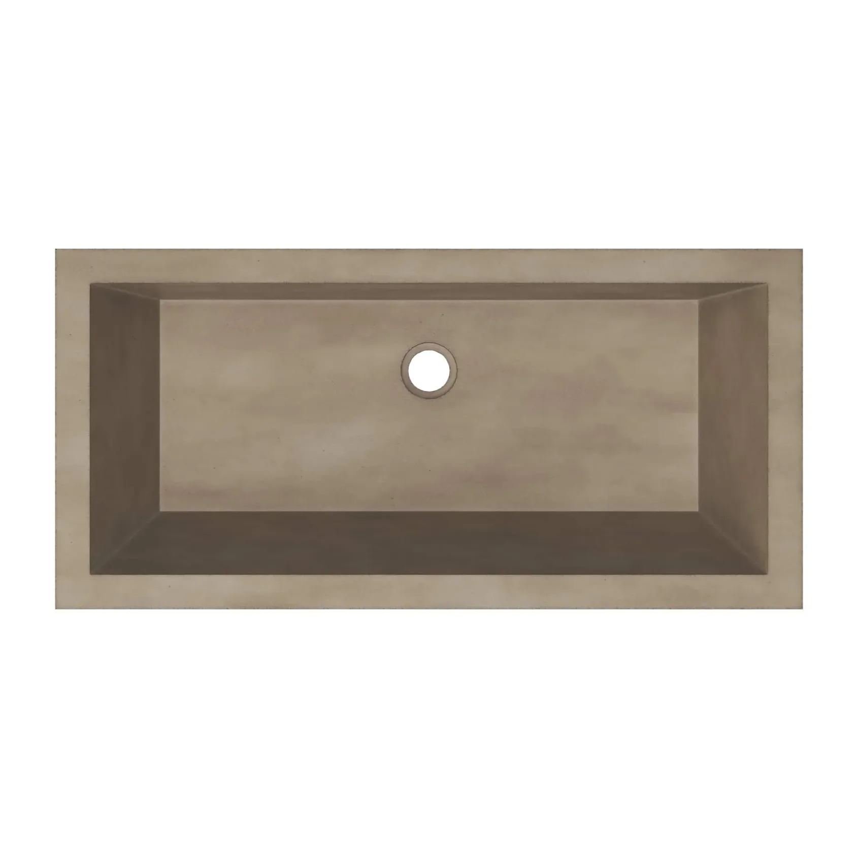 Native Trails Arcata 31" x 15" Rectangle Undermount NativeStone Concrete Bathroom Sink, Earth, NSL3115-E