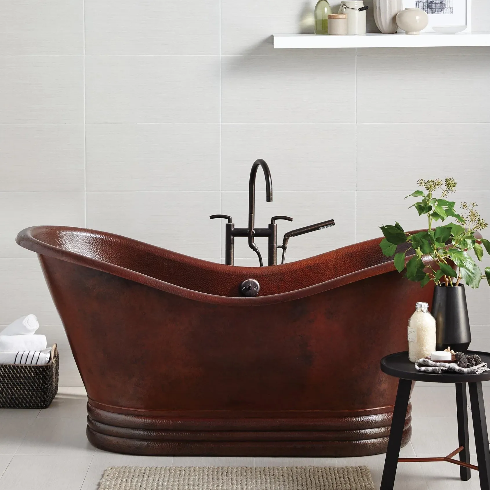 Native Trails Aurora 60" Freestanding Copper Bathtub in Antique Copper, CPS912