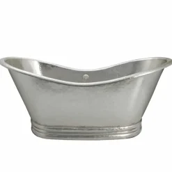 Native Trails Aurora 72" Freestanding Copper Bathtub in Brushed Nickel, CPS905