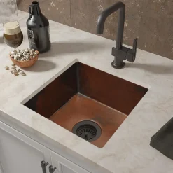 Native Trails Cantina 15" Square Copper Bar/Prep Sink, Antique Copper, CPS234-F