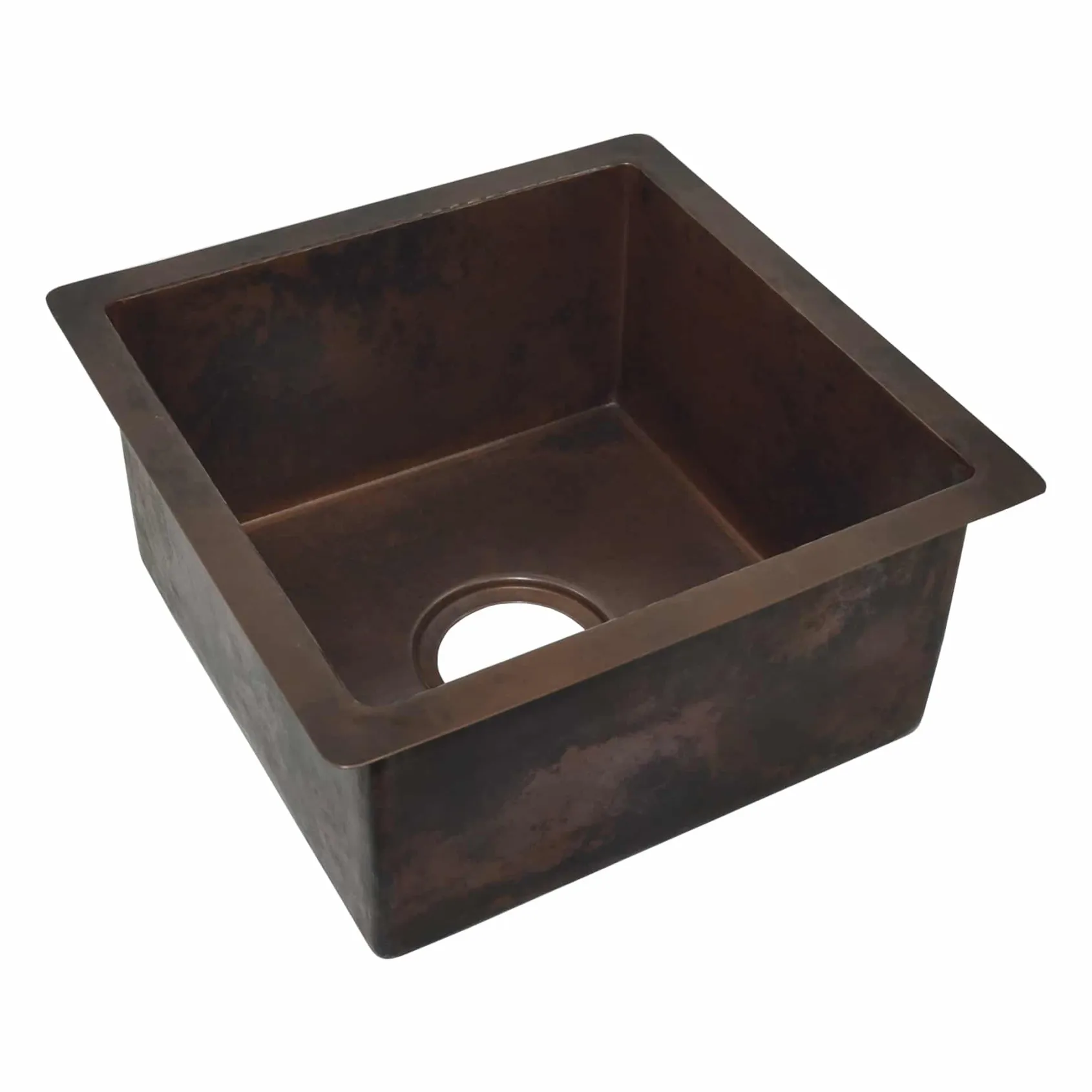 Native Trails Cantina 15" Square Copper Bar/Prep Sink, Antique Copper, CPS234-F