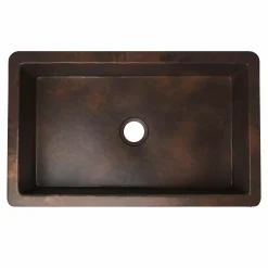 Native Trails Cocina 30" Undermount Copper Kitchen Sink, Antique Copper, CPK293-F