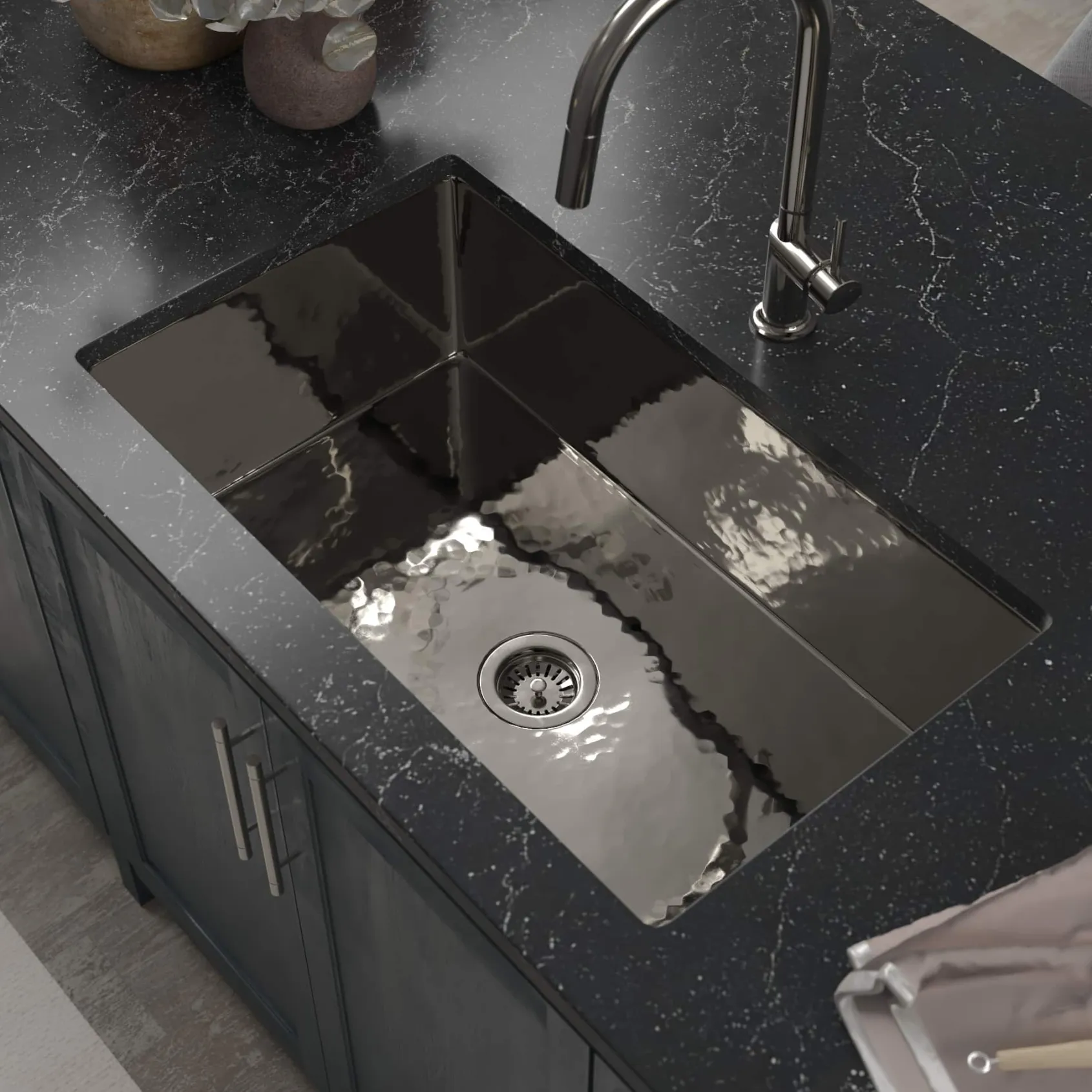 Native Trails Cocina 30" Undermount Copper Kitchen Sink, Polished Nickel, CPK893-F