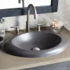 Native Trails Cuyama 21" Round NativeStone Concrete Bathroom Sink, Slate, NSL2115-S