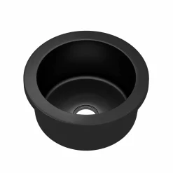 Native Trails Malibu 14" Round NativeStone Concrete Bar/Prep Sink, Charcoal, NSB1407-C