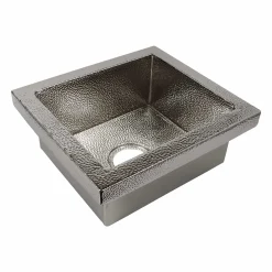 Native Trails Manhattan 17" Rectangle Nickel Bar/Prep Sink, Polished Nickel, CPS832